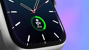 Apple Watch Choghadiya complication showing current muhurat with circular progress ring